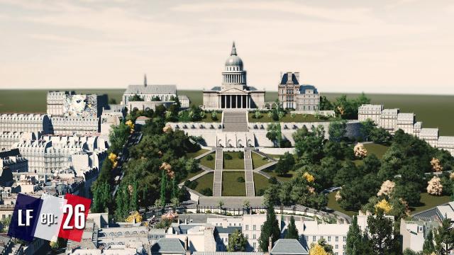 Cities Skylines: Little France - Montmartre Hill, Sacre Coeur Cathedral, Funicular #26