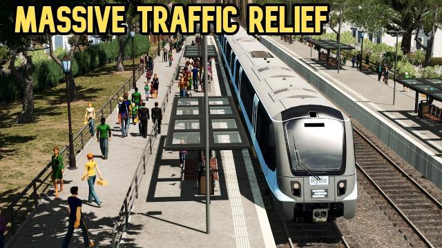 Fully Custom Train Station Transforms City Traffic in Cities Skylines!