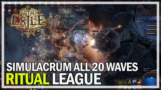 Path of Exile - SIMULACRUM All 20 Waves - Ritual Cremation Necromancer