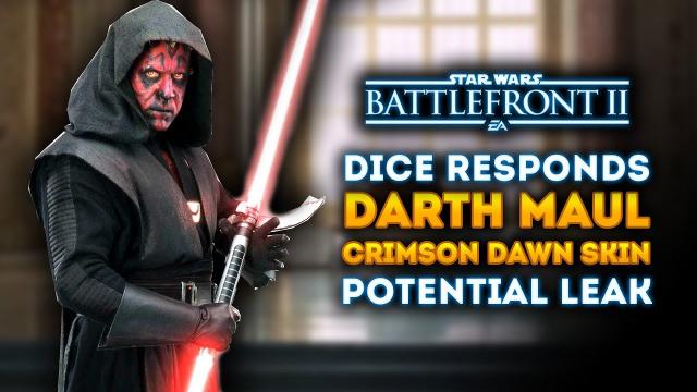 DICE Responds About Darth Maul Crimson Dawn Skin (Potential Leak) - Star Wars Battlefront 2