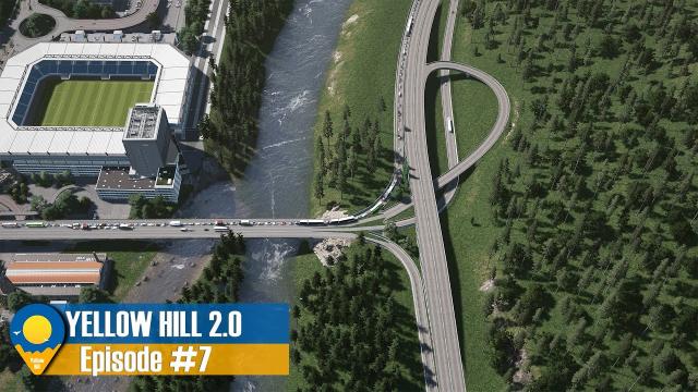 Cities Skylines 4K: Yellow Hill 2 - New Intersections for Bergburg, the first Bus Line | EP.7 | Y:4